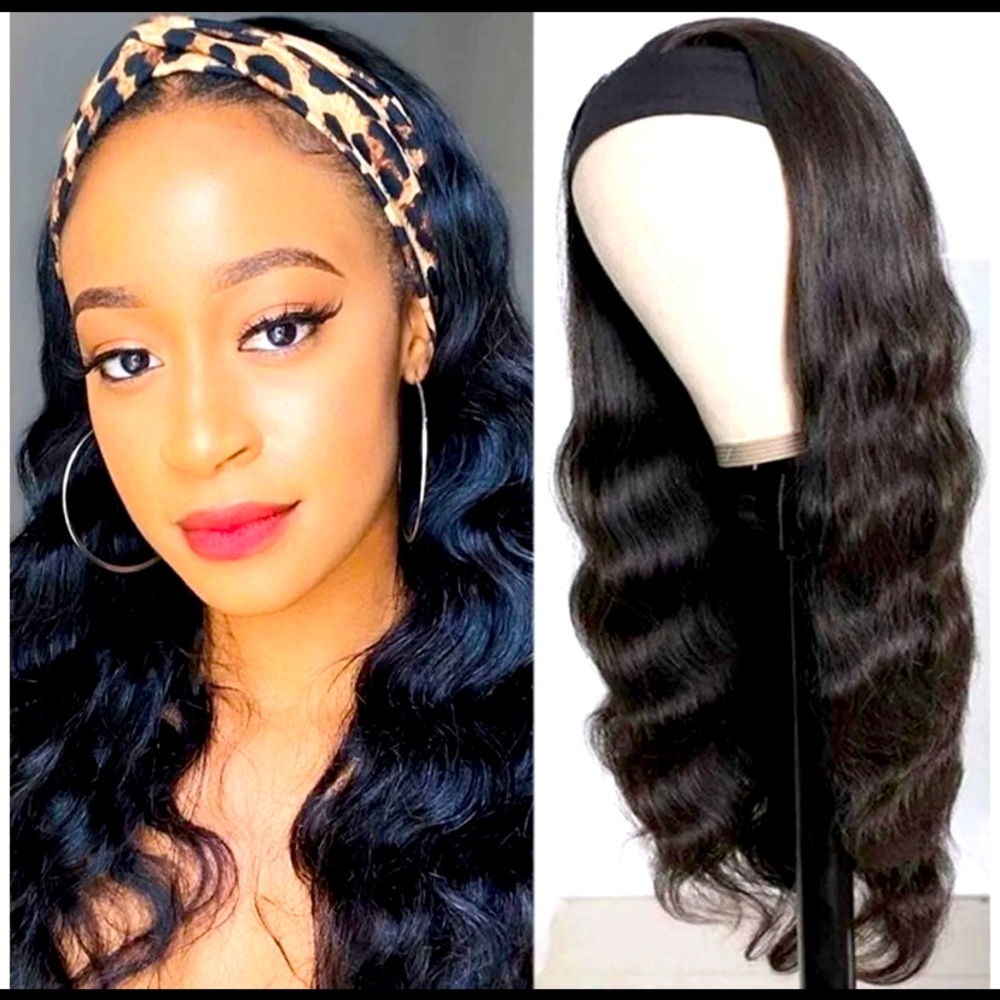 16 inch Body Wave Human Hair Headband Wig